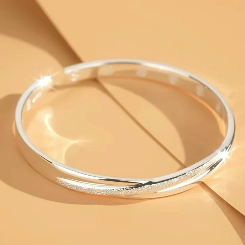 足银手镯 挚爱交织手镯