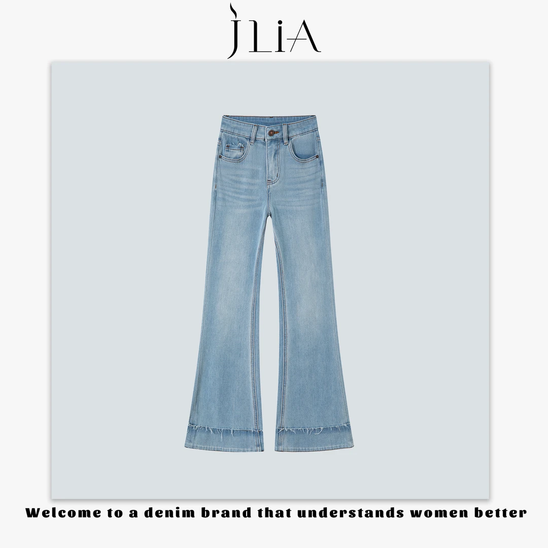 JLIA-9931蓝色夏季九分微喇四面弹牛仔裤