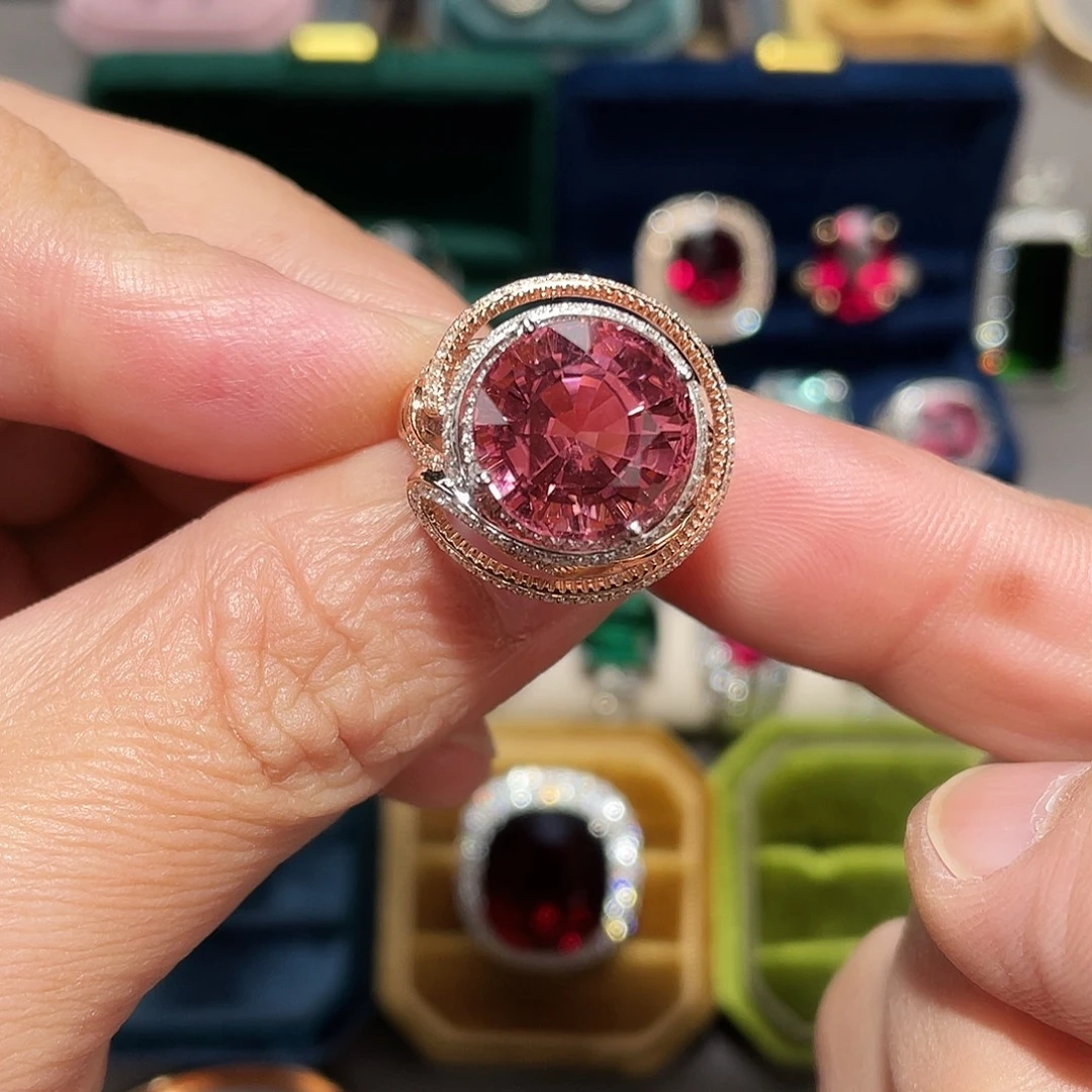 碧玺戒指18K金镶嵌10.75ct