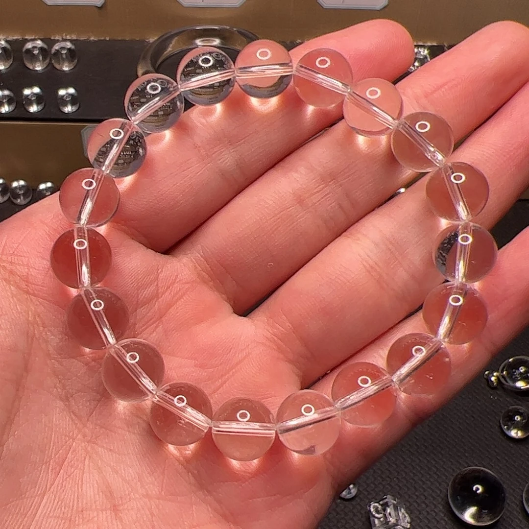 W***i水晶未镶嵌手链纯天然白水晶10mm+圆珠手链