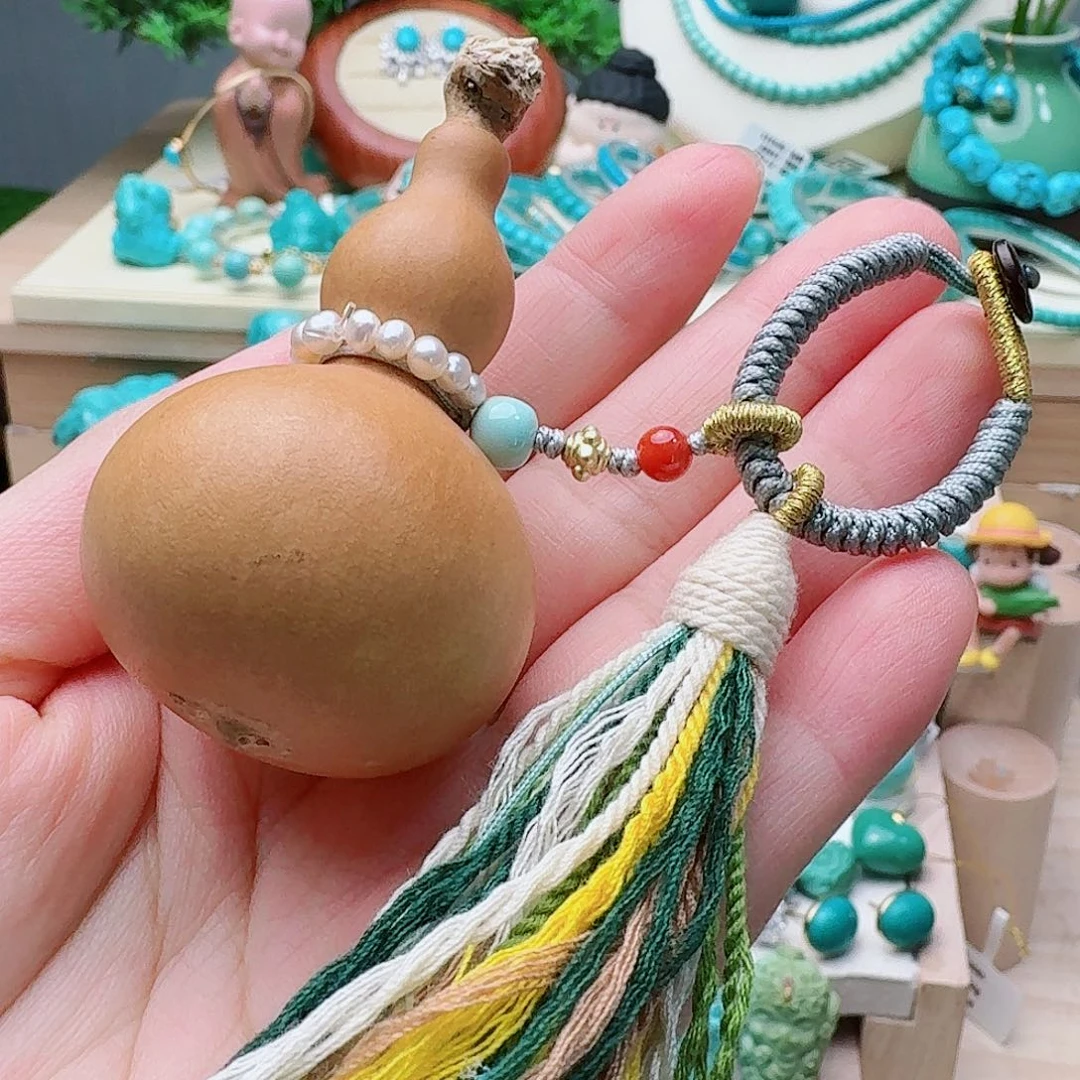 南红玛瑙未镶嵌葫芦车挂包挂件