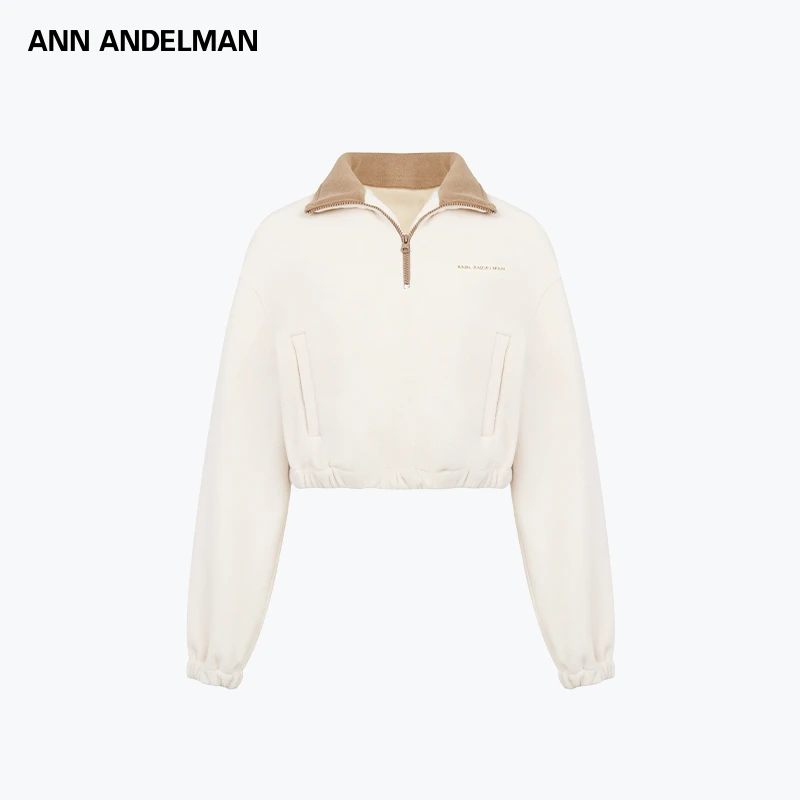 ANN ANDELMAN25秋冬摇粒绒立领短款套头衫