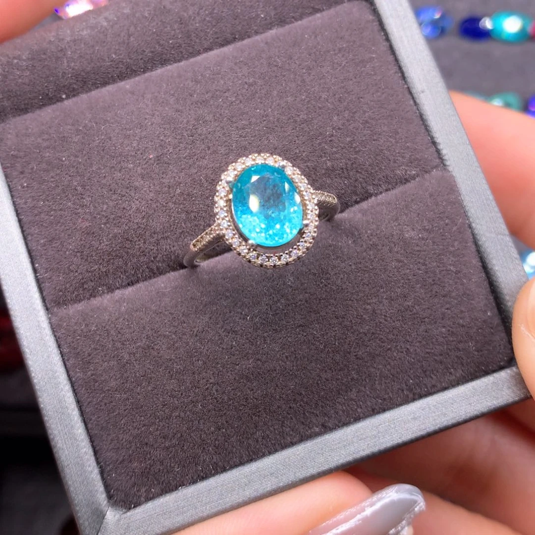 磷灰石戒指！银S925镶嵌