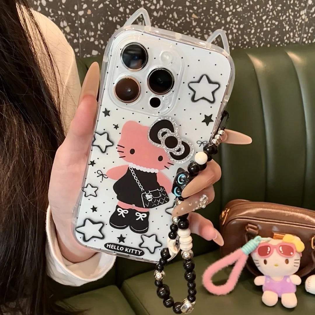 千禧凤甜酷KT猫适用苹果16/13手机壳iPhone15promax猫耳14软11/12