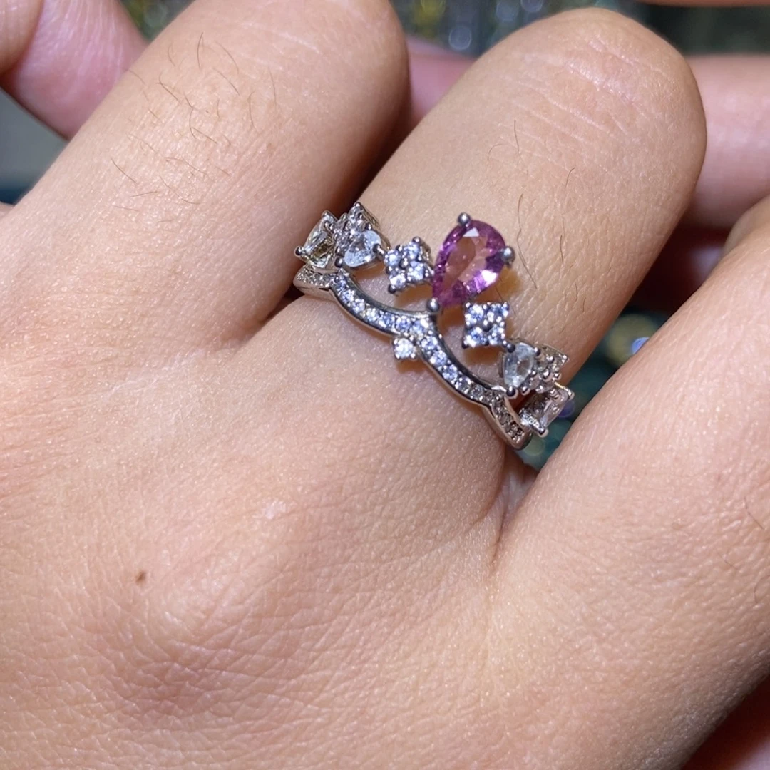 碧玺戒指银S925镶嵌