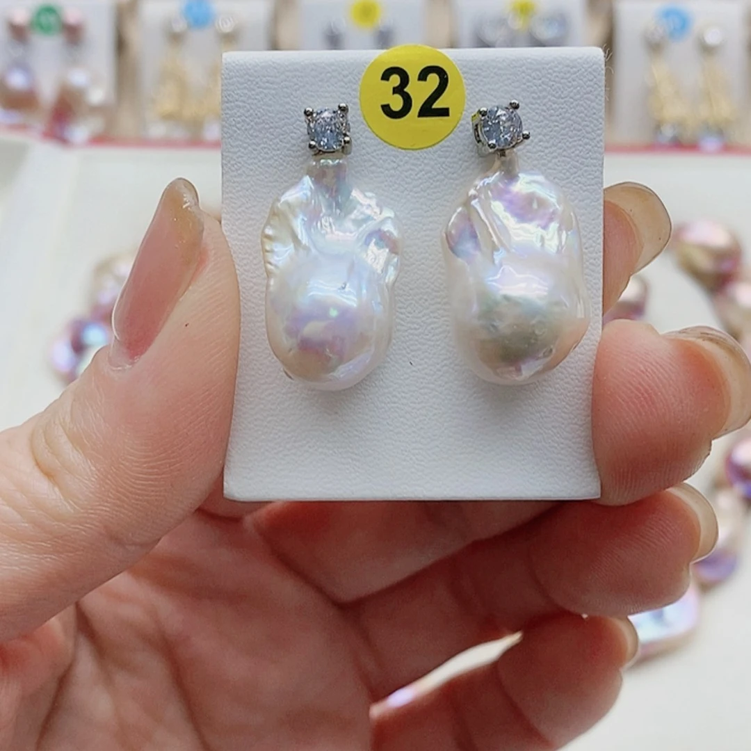 【闪购商品】淡水珍珠耳饰银S925镶嵌