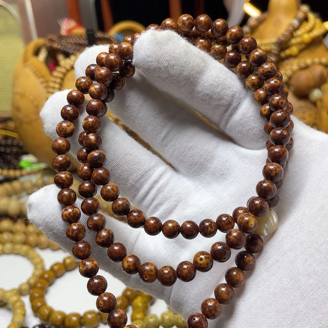 手串星月菩提7圆珠虎皮玉化