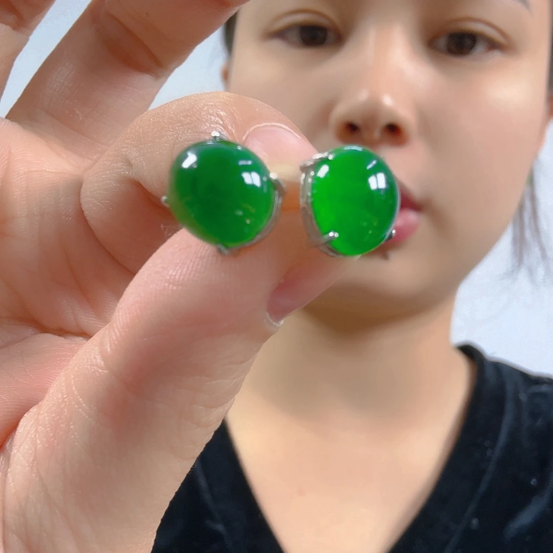 m***粒翡翠银S925镶嵌吊坠(不含链)
