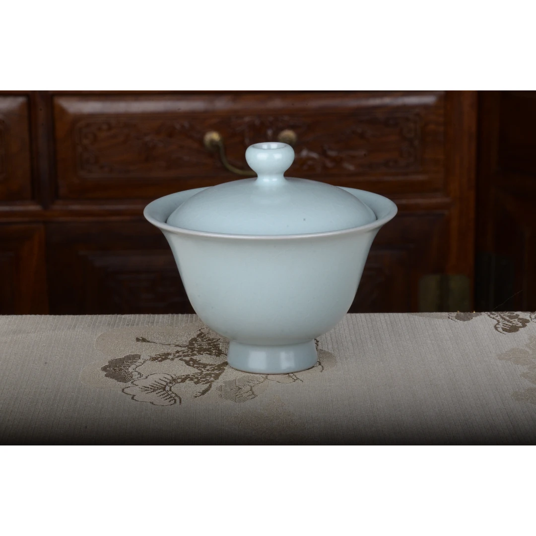 ZTQ慕古.天青天青高足两才盖碗 约90ml 陶瓷