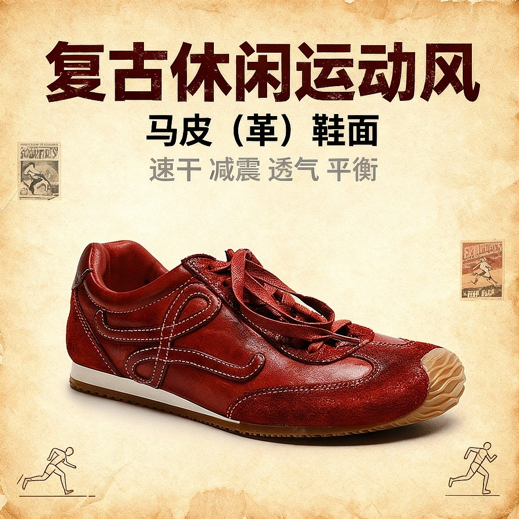 【kuurcce】复古水洗马皮女鞋歪头德训鞋休闲鞋女百搭经典运动鞋女