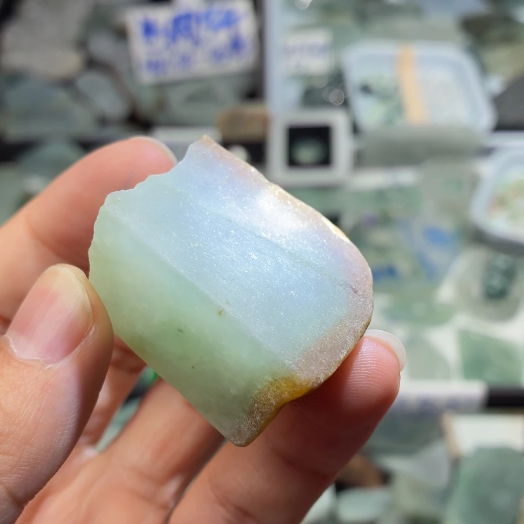 未镶嵌定制翡翠天然缅甸翡翠a货高糯化黄雾层边角料