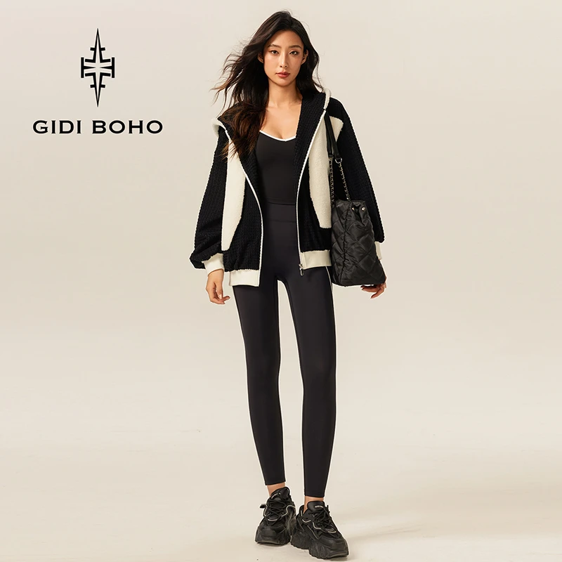 GIDI BOHO/极地薄荷秋冬新款时尚女士修身连帽加绒保暖休闲外套