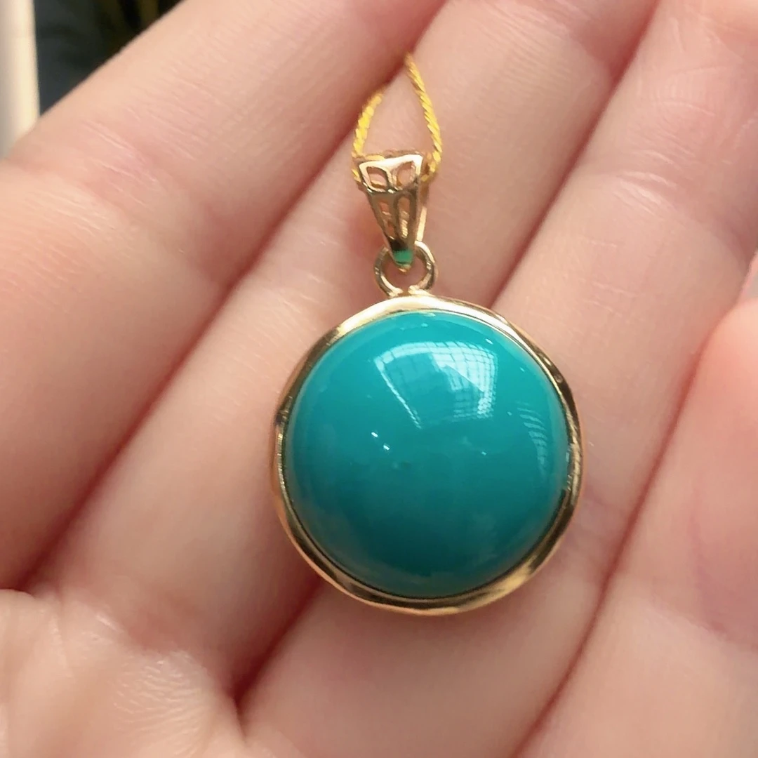 绿松石银S925镶嵌颈饰