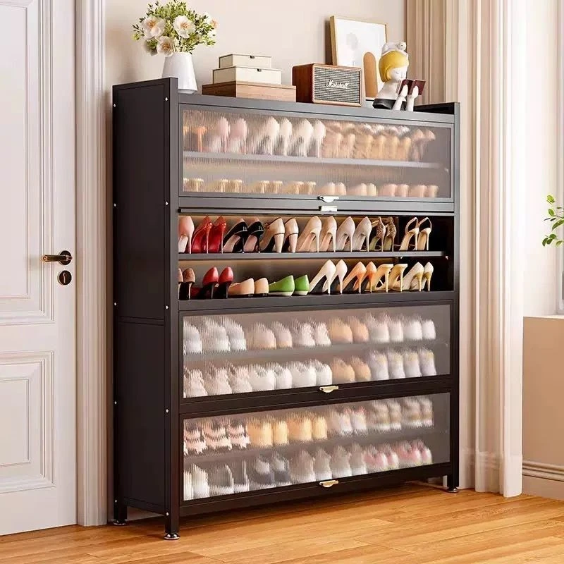 钢制鞋柜防尘入户分层隔板大容量多层置物鞋柜加厚碳钢上翻门鞋柜