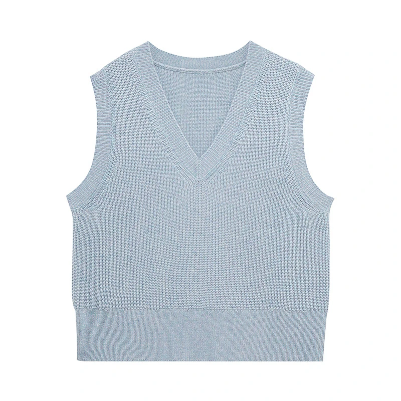 布景女2025年春季新品V领毛针织衫马甲背心BW41BH0213