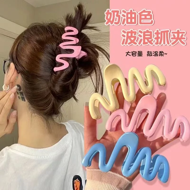 【超值5个】奶油色波浪抓夹鲨鱼夹