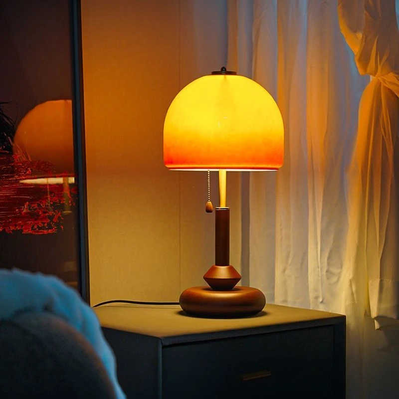 中古台灯复古床头灯美式台灯玻璃装饰台灯美式卧室床头创意礼物灯