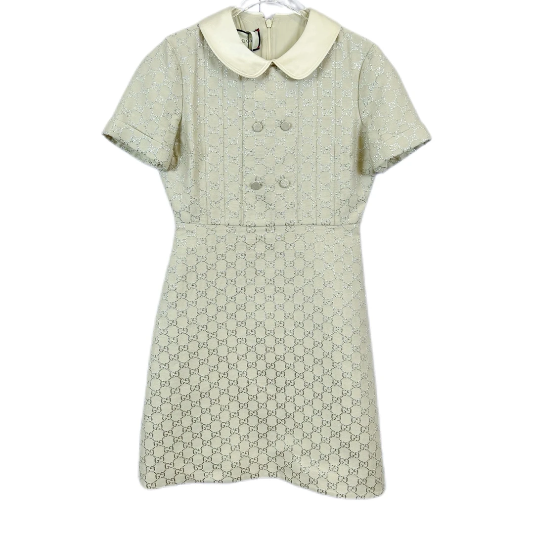 99新 GUCCI/古驰 010596 logo双G老花满印短袖连衣裙 36码