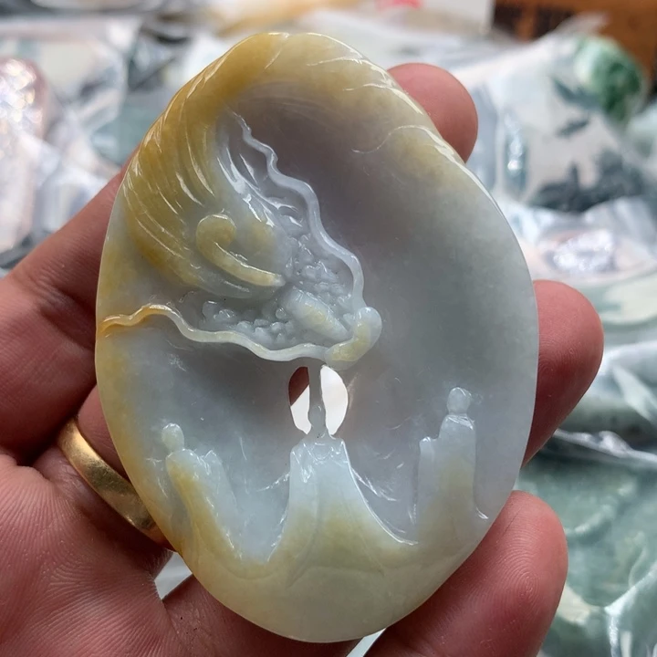 翡翠未镶嵌颈饰保真天然a货翡翠