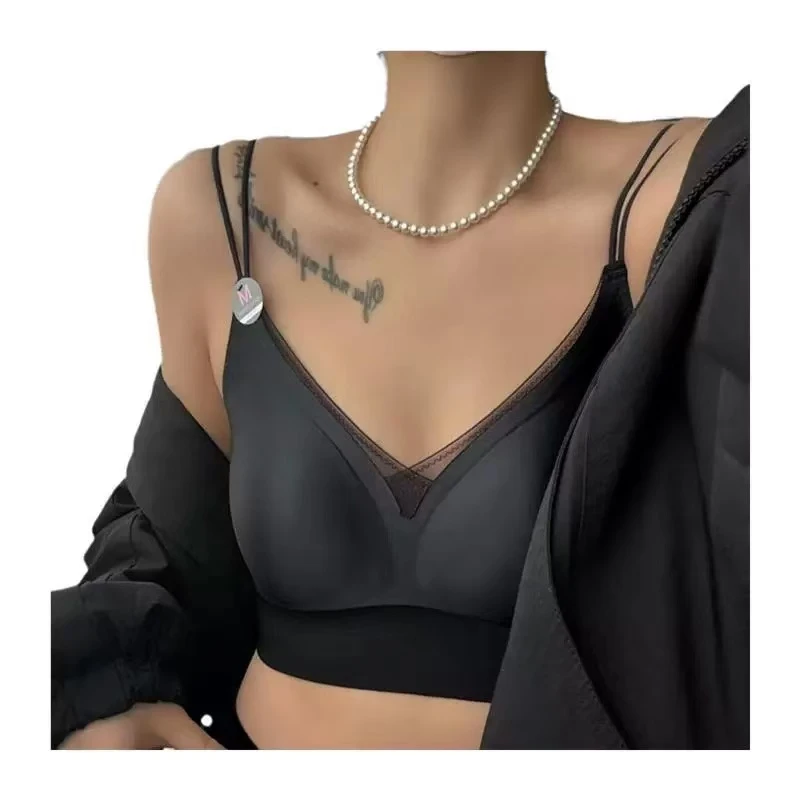 2566款百搭缎面双肩带美背