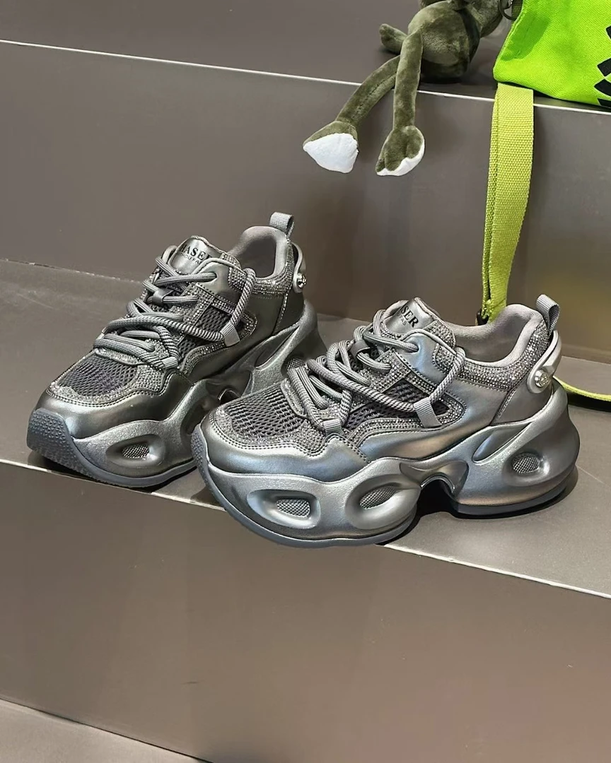 老爹鞋时尚鞋子运动鞋女士男鞋网面厚底女鞋透气夏季男士系带