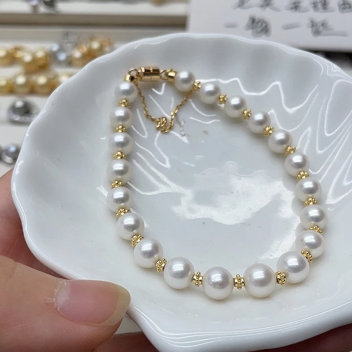 淡水珍珠手链银S925镶嵌