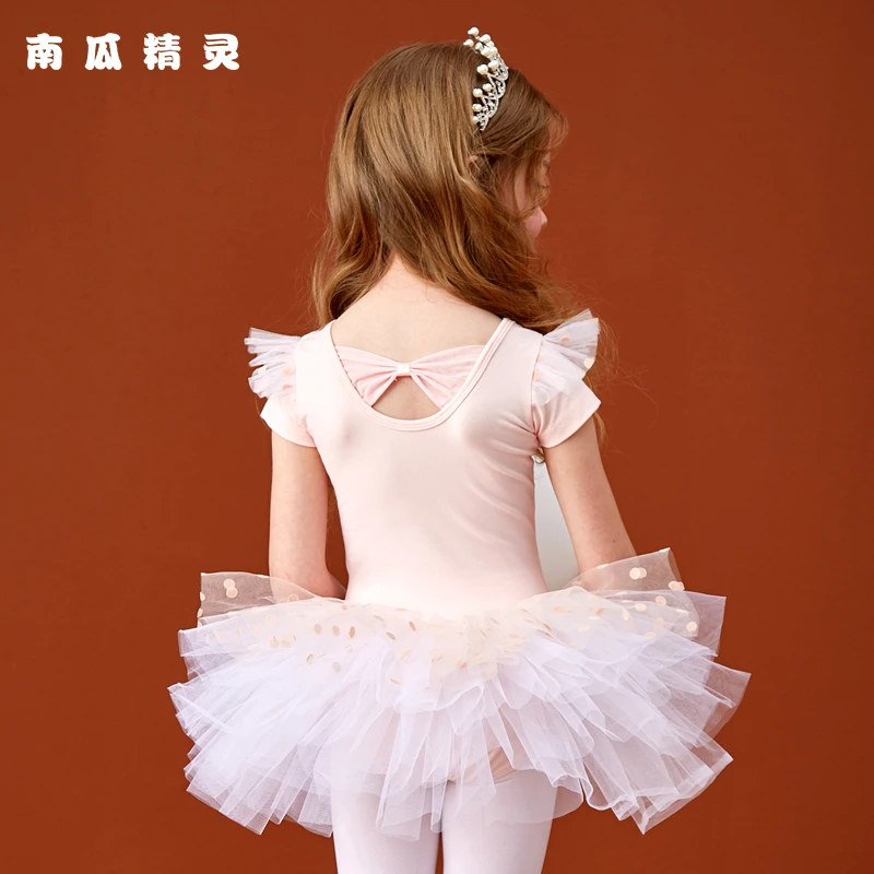 舞蹈服儿童女春夏芭蕾舞裙短袖中国舞跳舞裙女孩幼儿考级练功服装