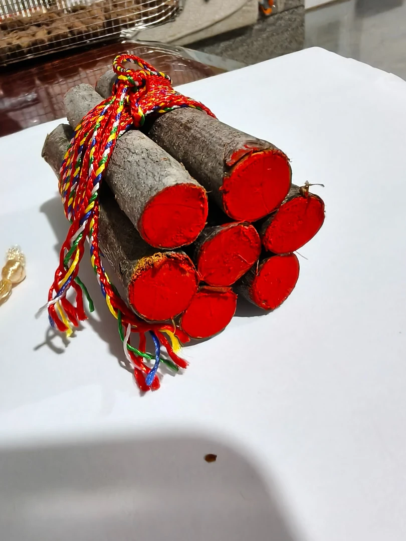 (升级加强款)七厘米桃木枝五彩线捆绑桃树东南枝桃枝创意摆件