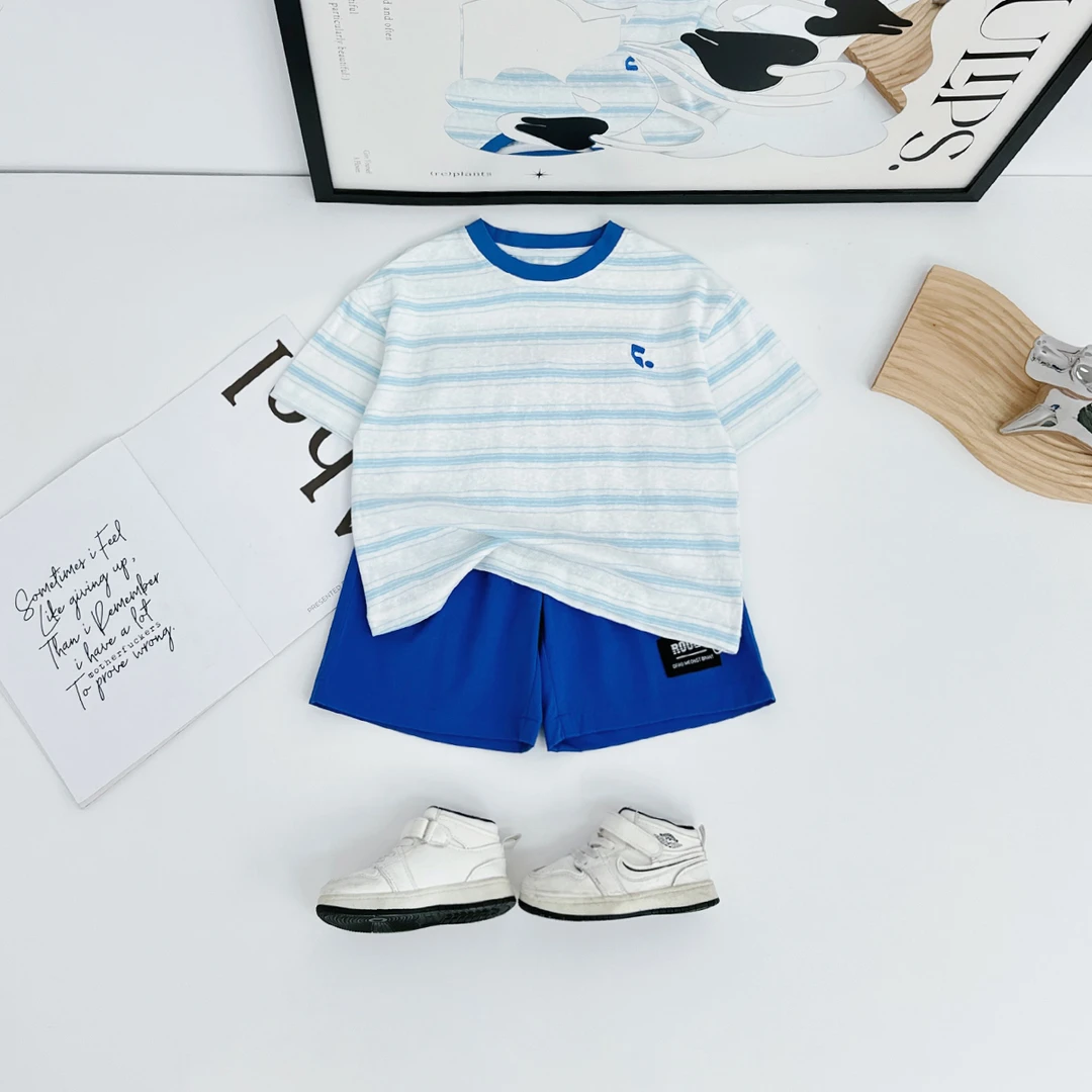 儿童套装夏季2025新款男童短袖两件套宽松潮 DMC6887悠悠童话童装