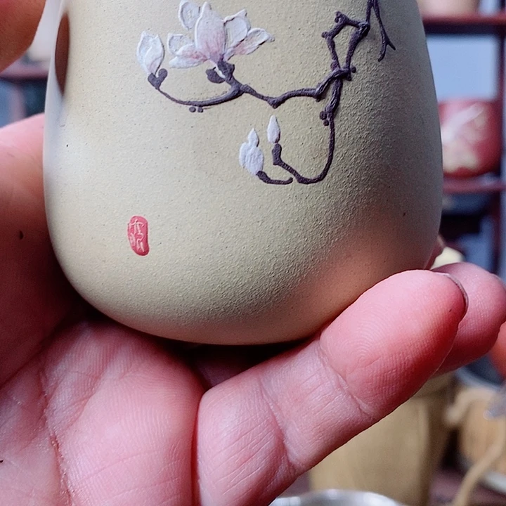 一***茶紫砂茶杯全新段泥主人杯。