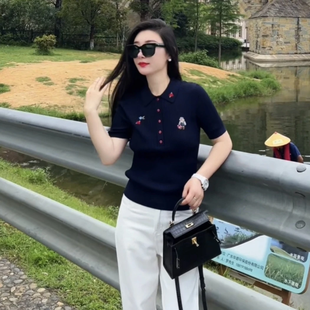 深圳南油小熊卡通花园刺绣POLO衫