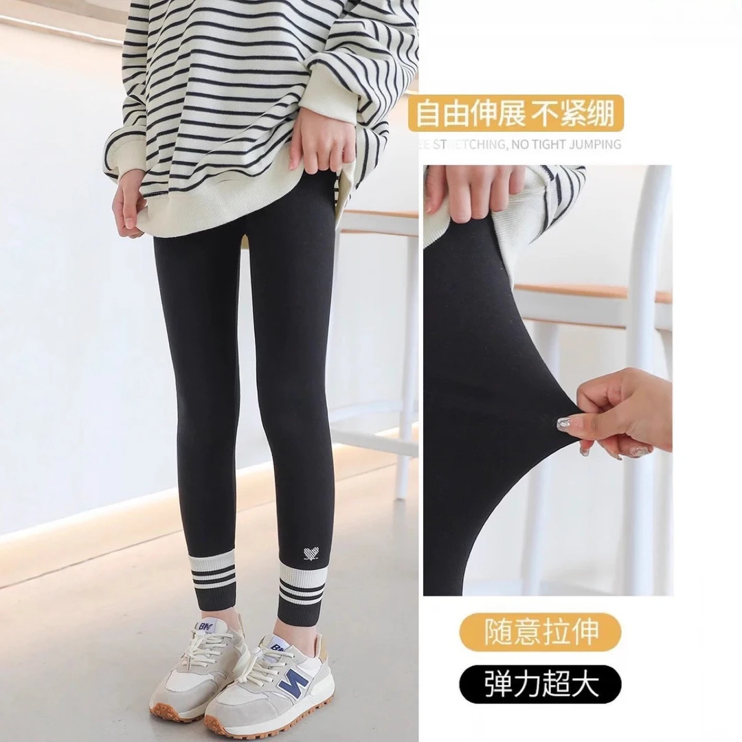 女童加绒打底裤秋冬外穿2025新款加厚裤子中大童女孩12岁儿童运动