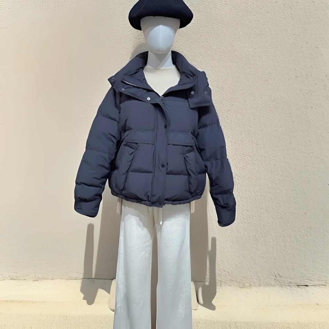 修身版抽拉绳羽绒服