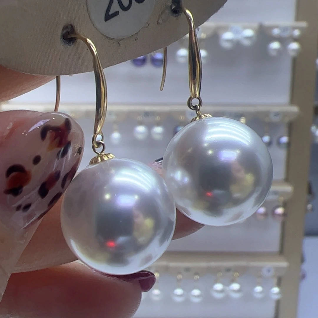 淡水珍珠耳饰18K金镶嵌