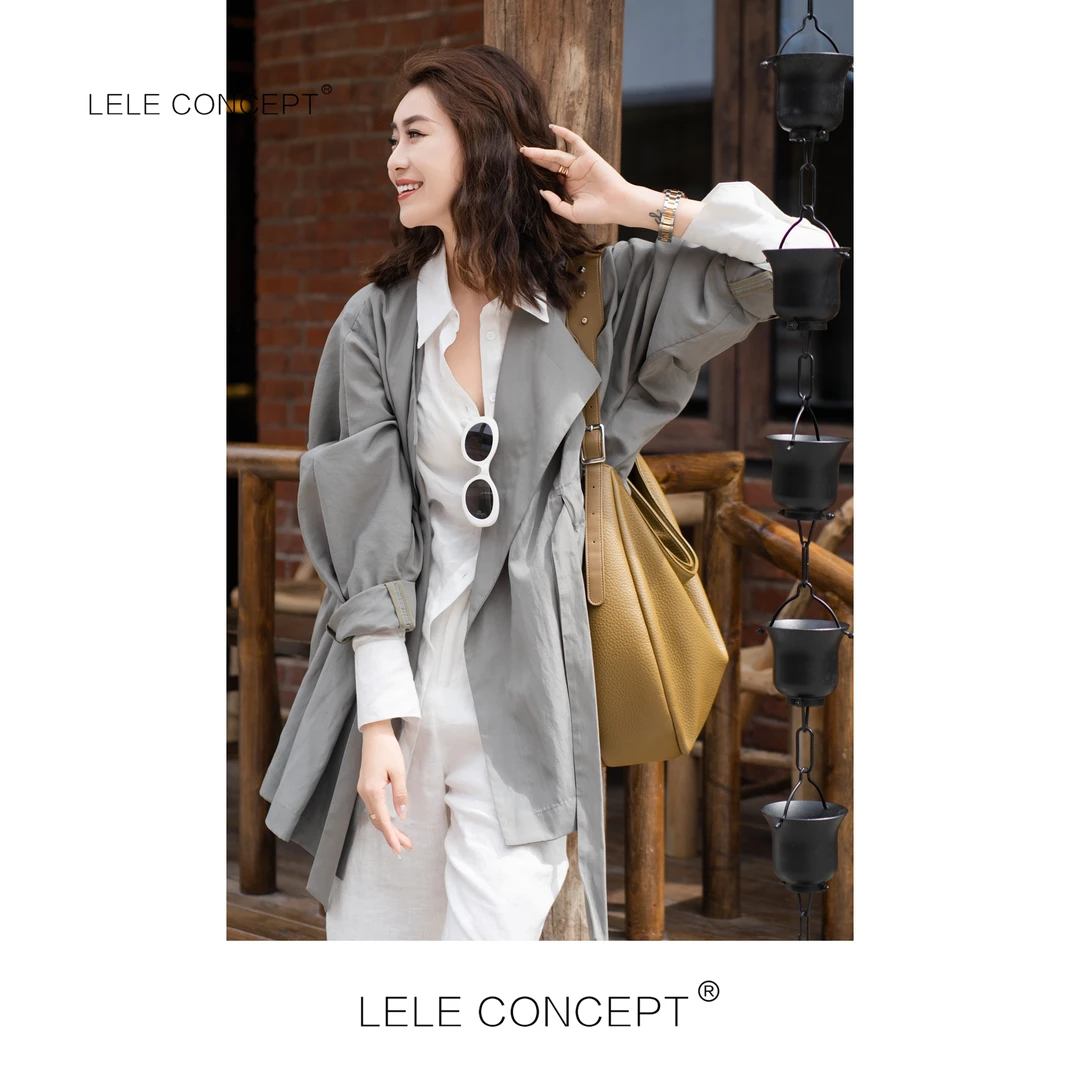 LELE CONCEPT｜都市气质洋气设计款无领抽带半身外套Y0502