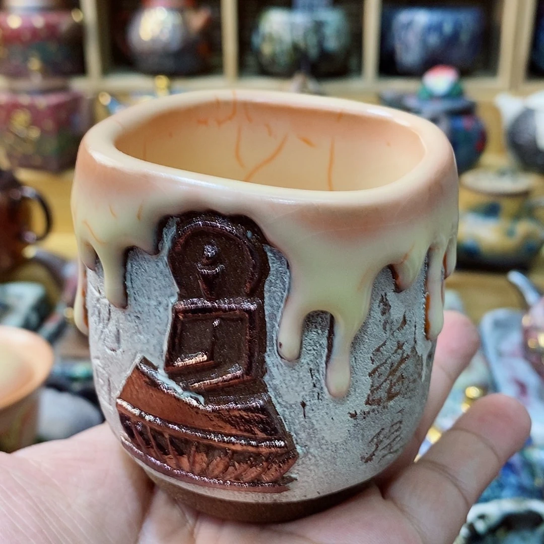 粗陶志野柴烧茶器
