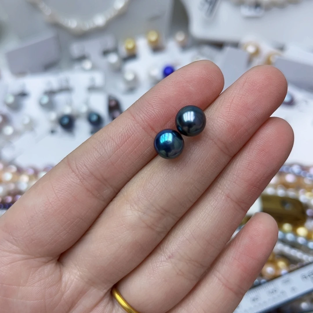 淡水珍珠耳饰银S925镶嵌