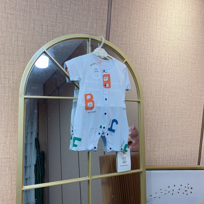 AJ111  宝宝蓝色短袖连体衣