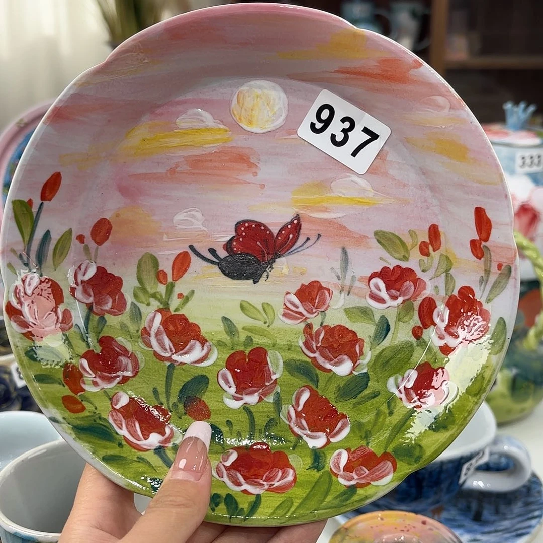 瓷片景德镇手绘高温釉下彩陶瓷茶具