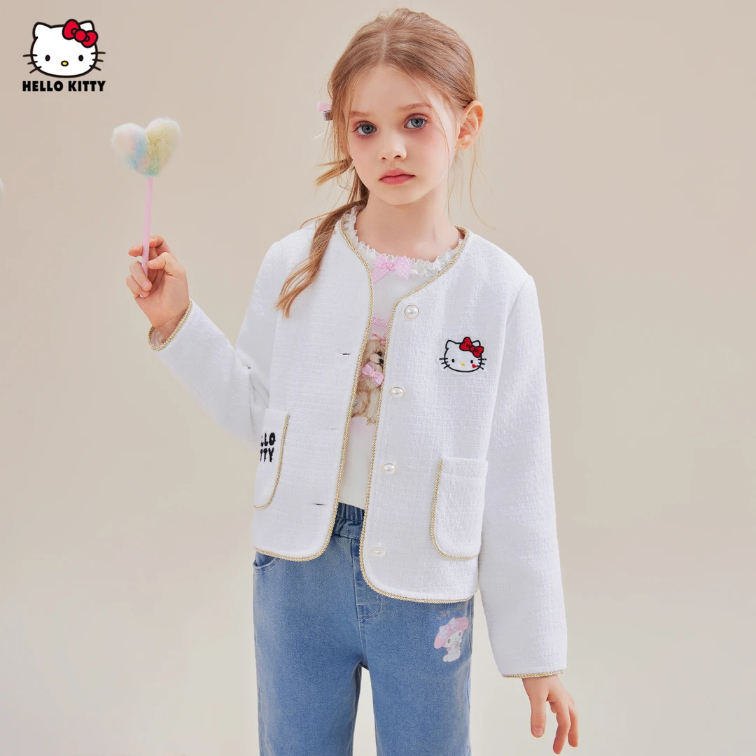 HELLO KITTY/凯蒂猫女童春秋款小香风外套25年休闲气质女宝中大童