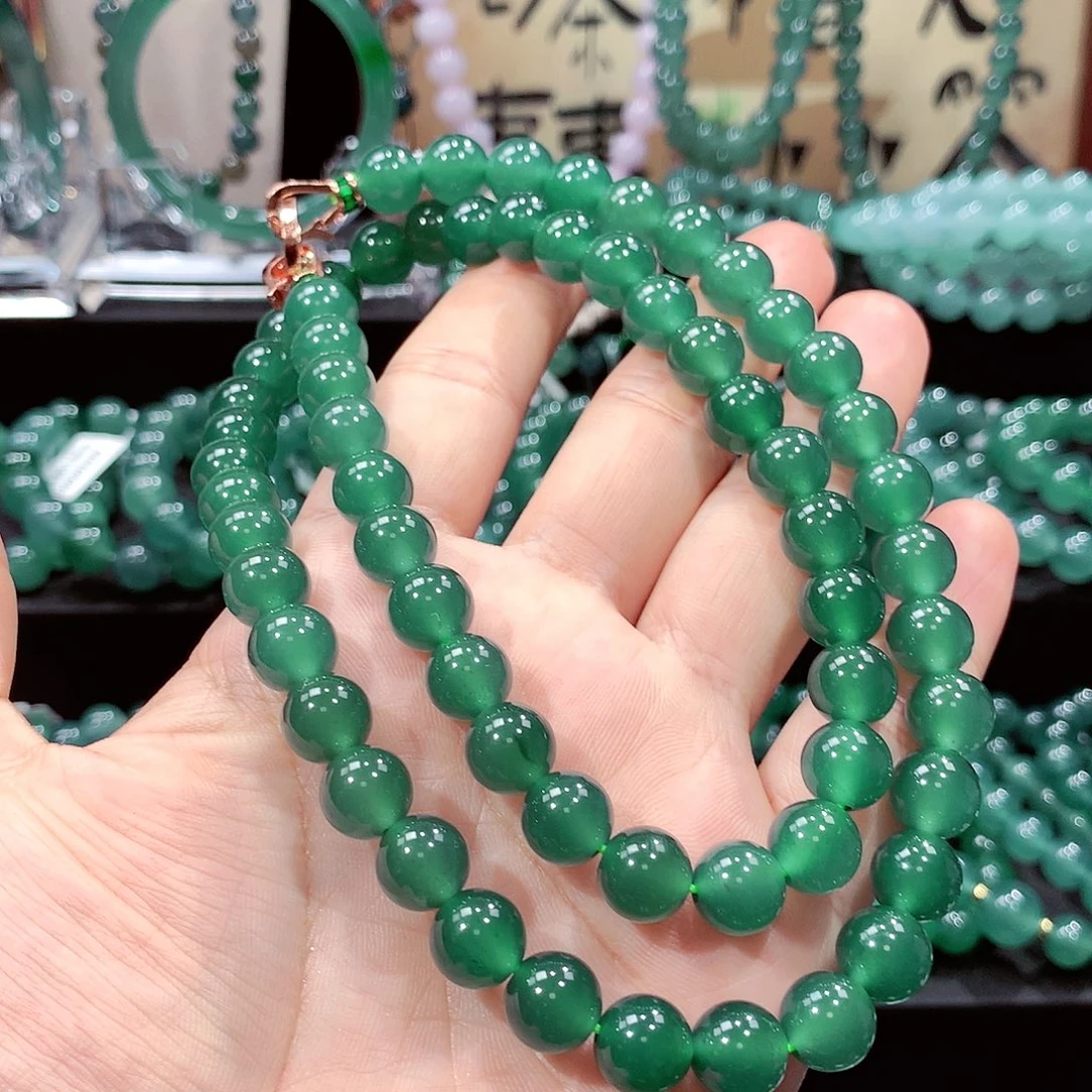 我***狼翡翠未镶嵌手链卡9.5