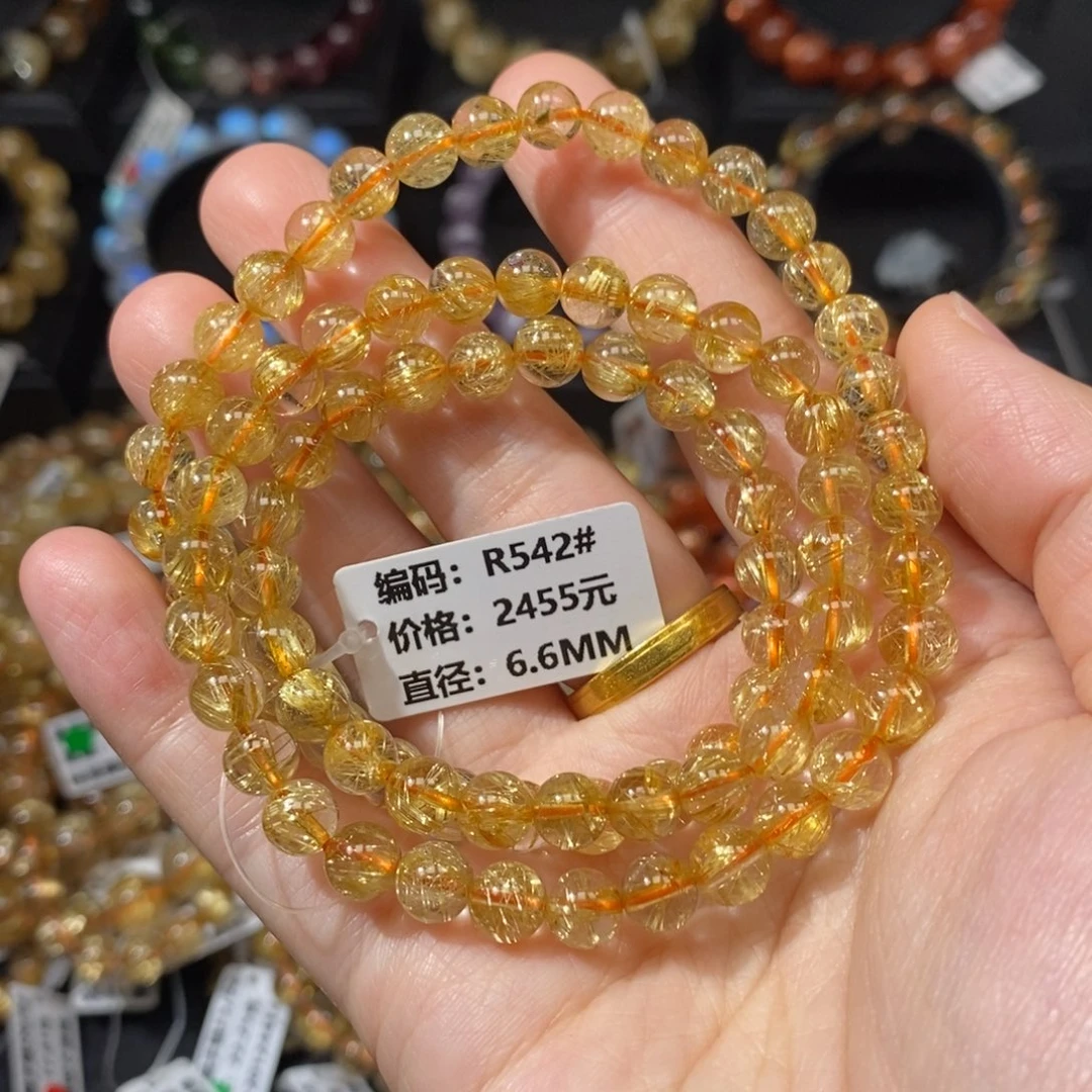 未镶嵌手链发晶R542#6.6mm