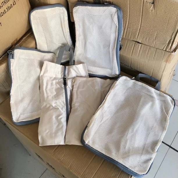 六件套！休闲风纯色收纳挂袋收纳袋家用收纳包文胸内衣裤拉链