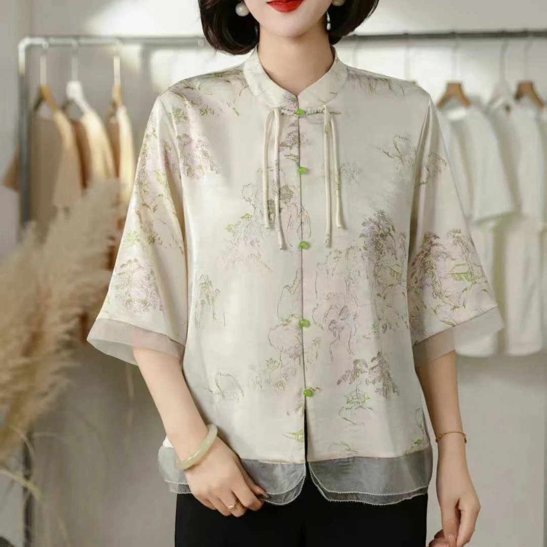 休闲风复古中式薄款小开衫