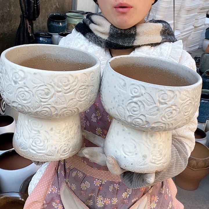 紫砂花盆正品口18高20