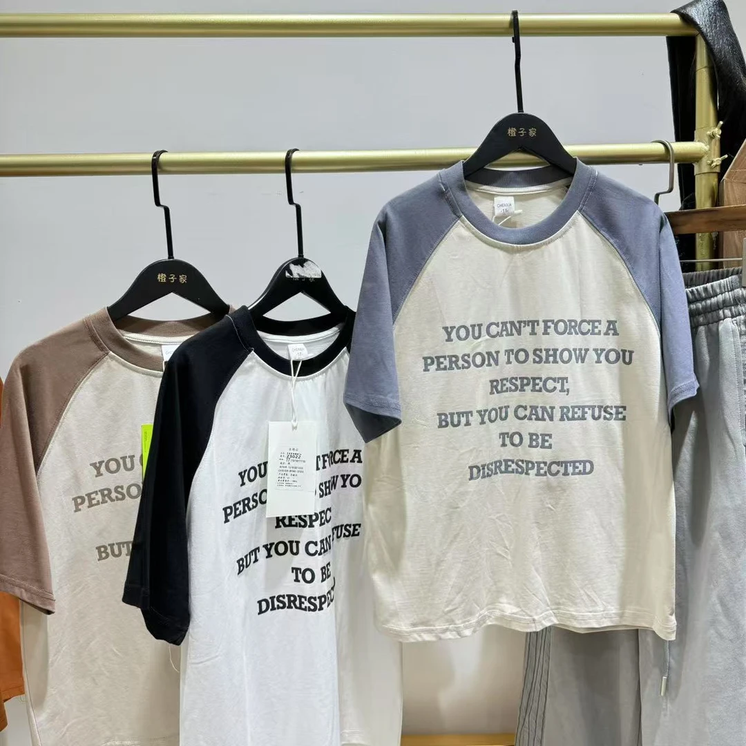 橙子家 3022#You英文字母印花印花潮牌短袖