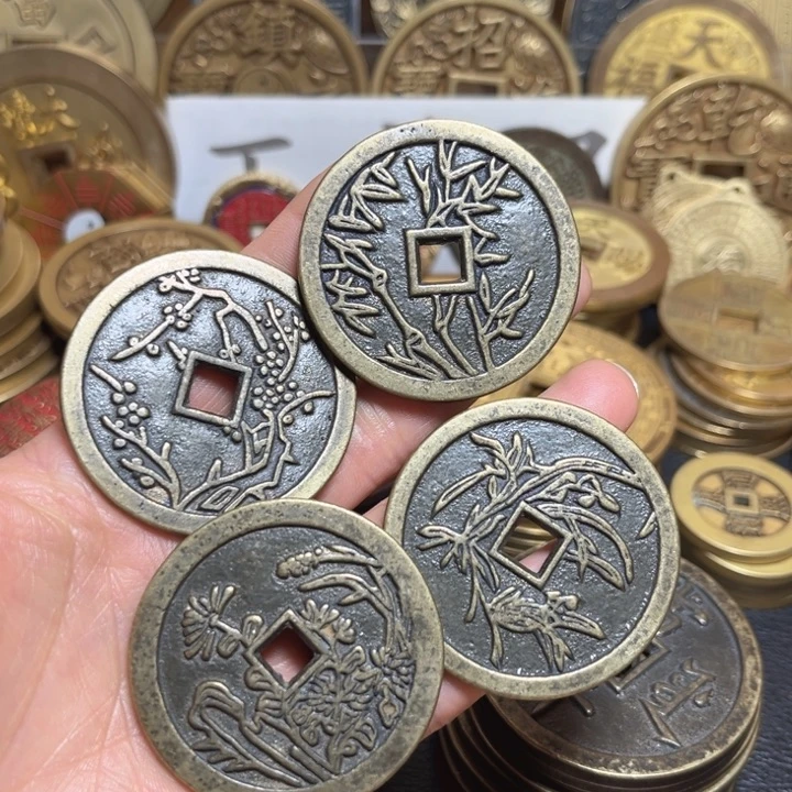 铜现代工艺梅兰竹菊一套