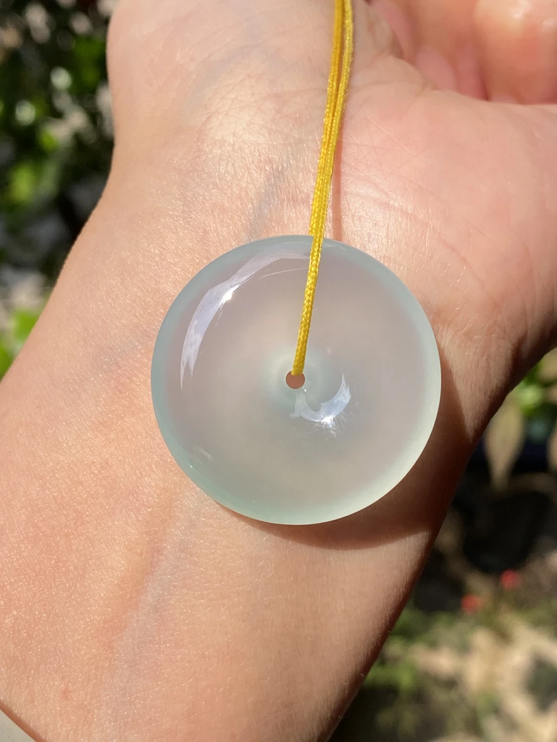 缅甸翡翠A货平安扣30.5*6.8