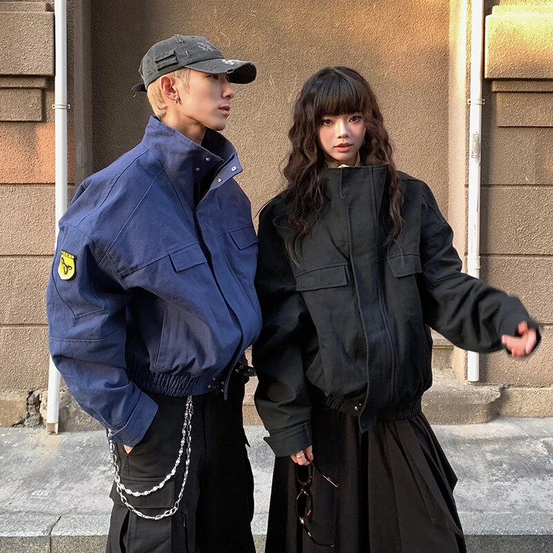 2025新款廓形卡哈立领夹克美式短款做旧水洗飞行员夹克情侣外