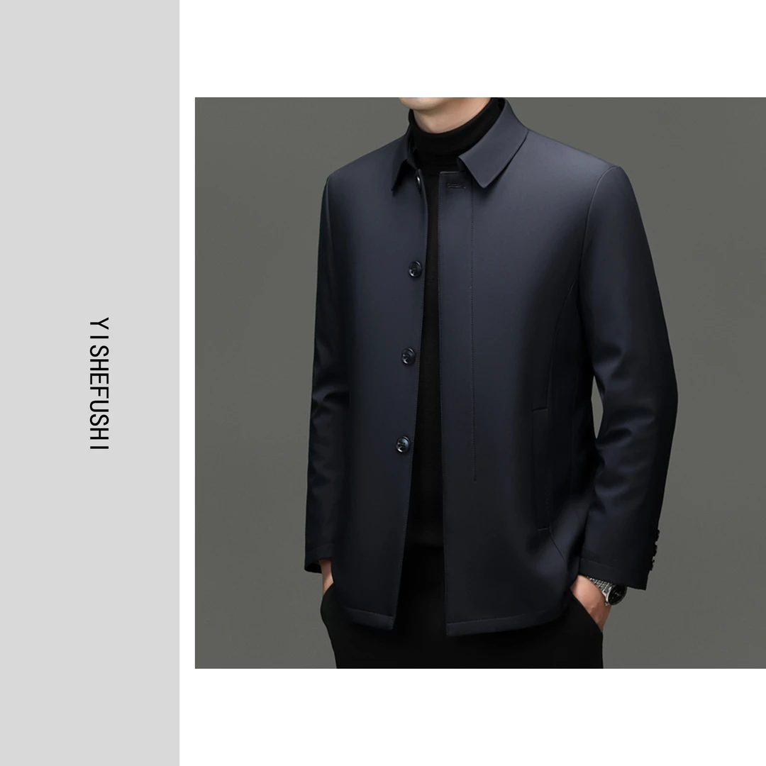 冬款上新 男士九零白鸭绒可拆卸内胆一衣三穿翻领保暖羽绒服G09
